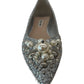 Miu Miu Silver Glitter Ballet Flats W Pearl Embellishment. Size: 38
