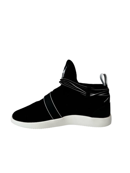 Giuseppe Zanotti Black Knit Velcro Runners w White Sole. Size: 41