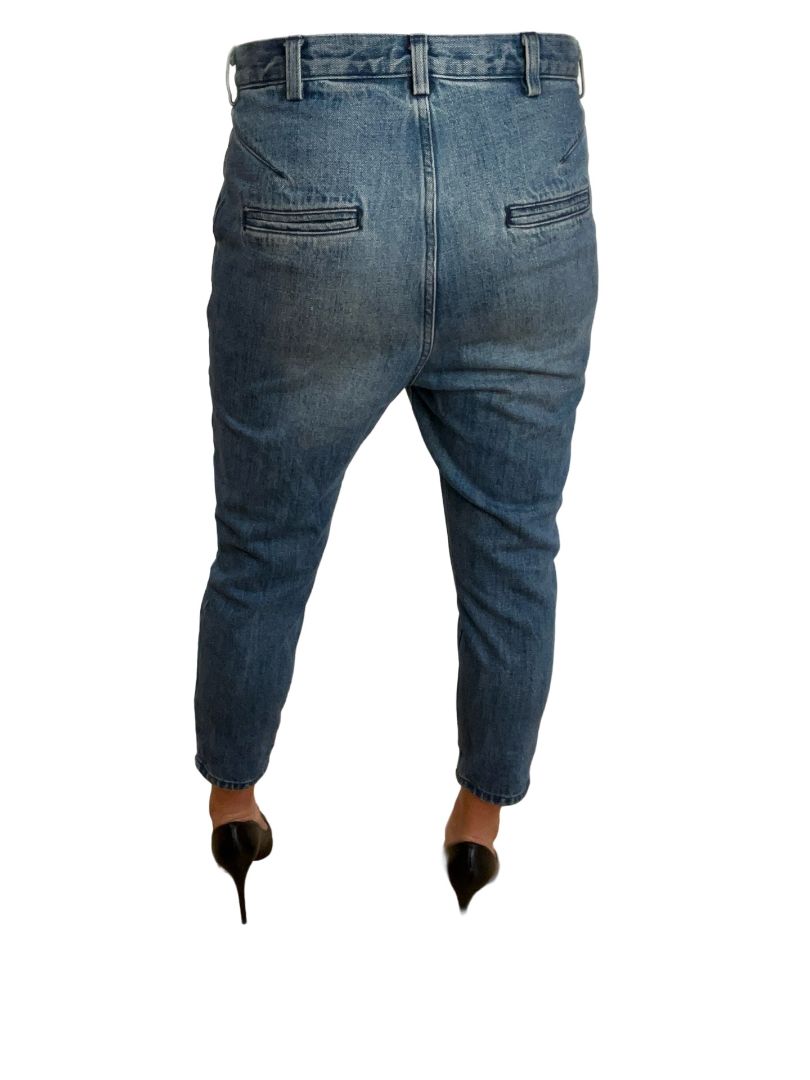 Scanlan Theodore Light Denim Low Crotch Drop Jeans. Size: 8