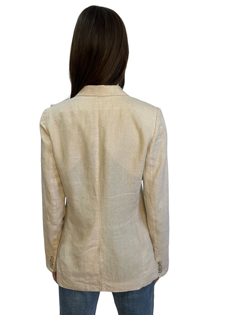 Polo by Ralph Lauren Neutral Double Button Blazer. Size: 8