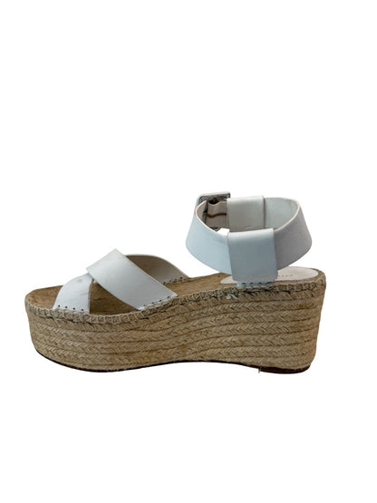 Celine White Leather Platform Espadrille Wedges. Size: 40