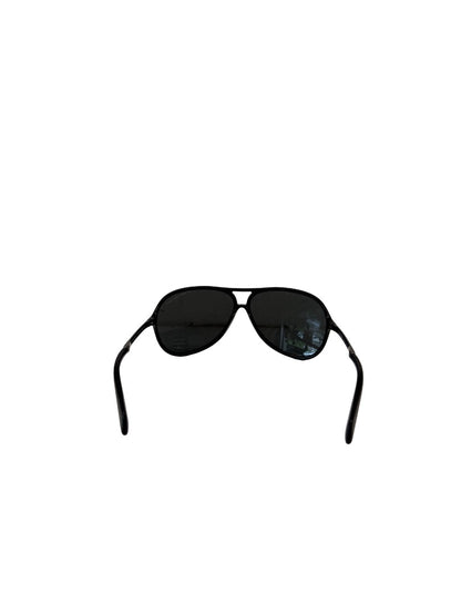 Prada Black Curved Aviator Sunglasses.