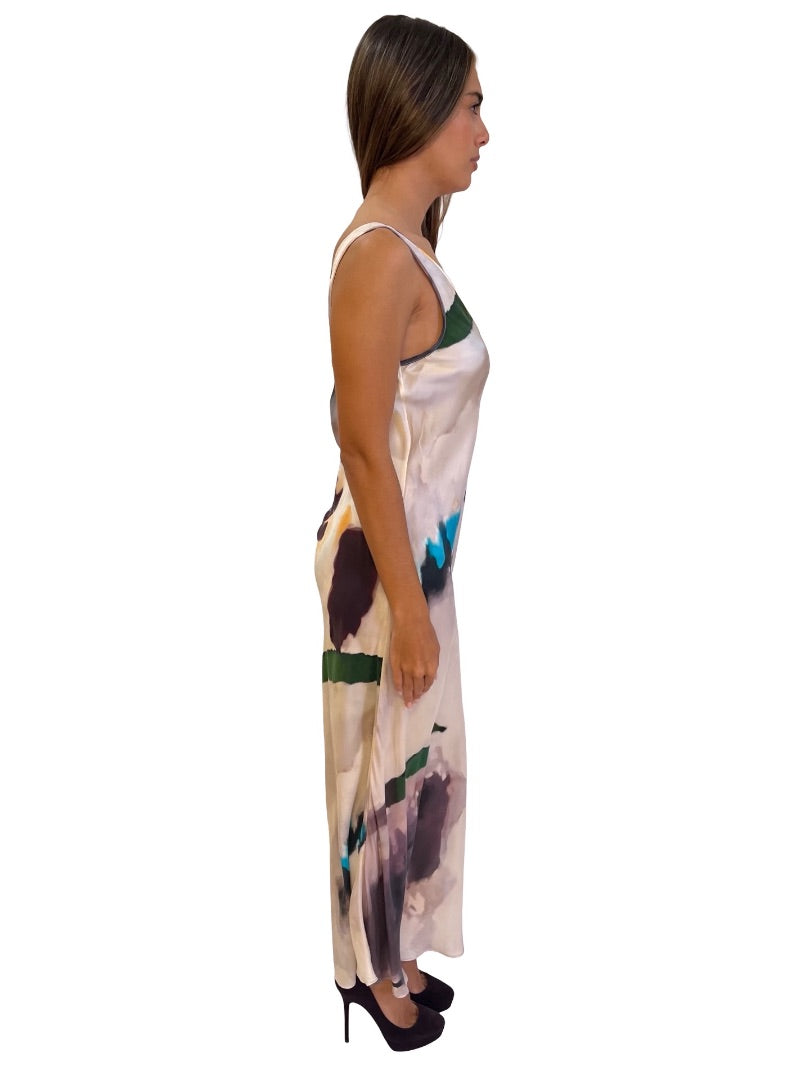 Me369 Cream Elna Tatto Maxi Dress. Size: M