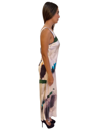 Me369 Cream Elna Tatto Maxi Dress. Size: M