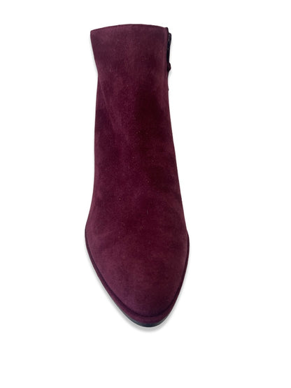 Stuart Weitzman Burgundy Suede 'Lofty' Ankle Boots. Size: 38