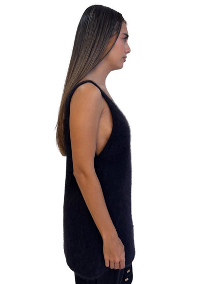 Willow Black Angora Singlet. Size: L