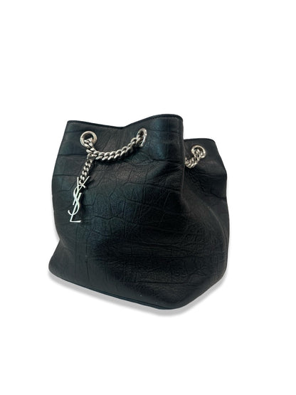 Yves Saint Laurent Black Classic Baby Emanuelle Chain Bucket Bag.