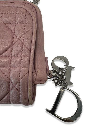 Christian Dior Rose Mini Leather Shoulder Bag.