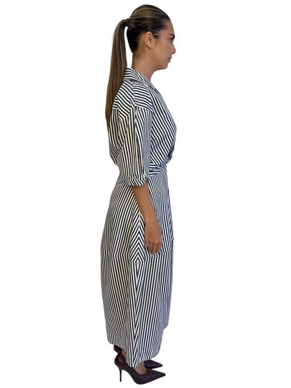 Camilla & Marc Black / White Flynn Cocoon Stripe Dress. Size: 8