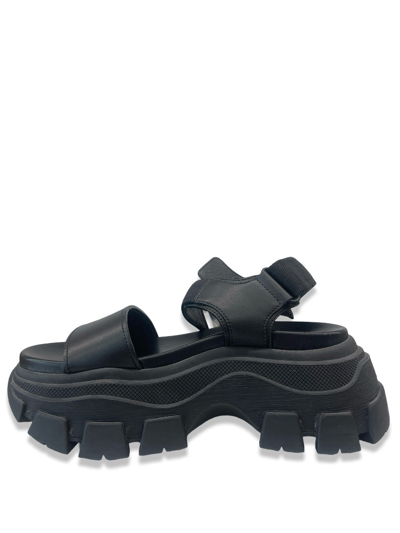 Prada Black Platform Buckle Sandals. Size: 37
