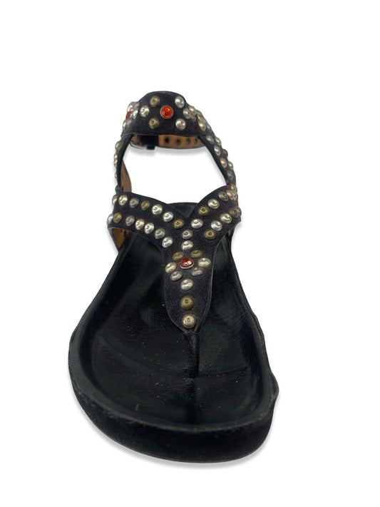 Isabel Marant Black Studded Leather Sandals. Size: 38