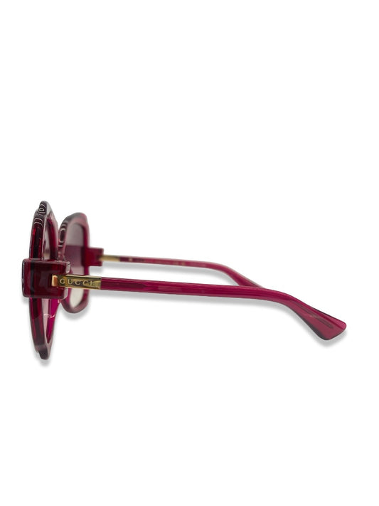 Gucci Pink Gradient 'GG1431S 003' Butterfly Sunglasses.