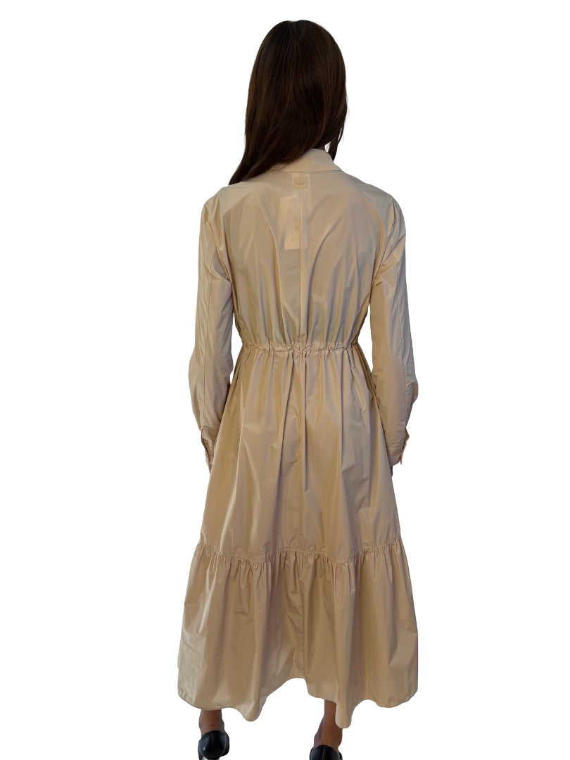Weekend MaxMara Cream Drawcord Maxi Dress. Size: 8-10