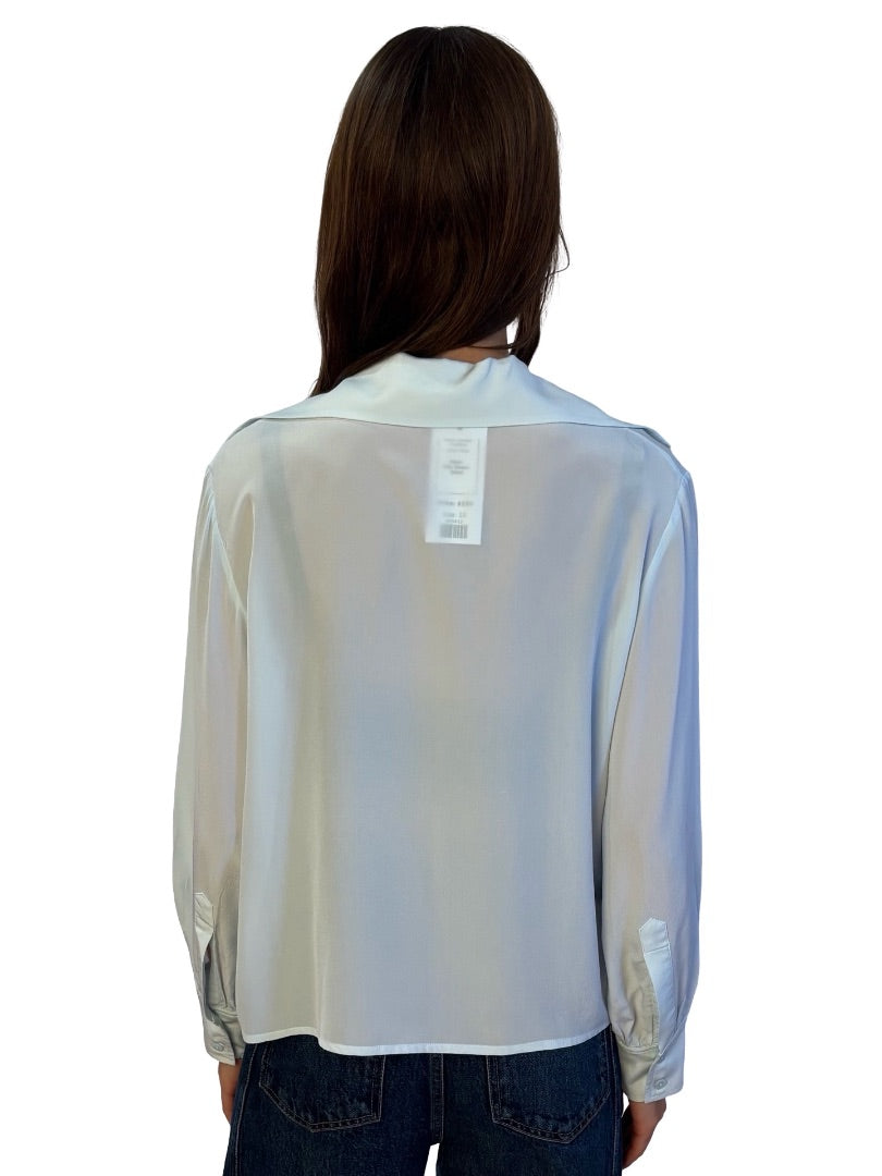 Scanlan Theodore Blue Silk Sheer Shirt. Size: 10