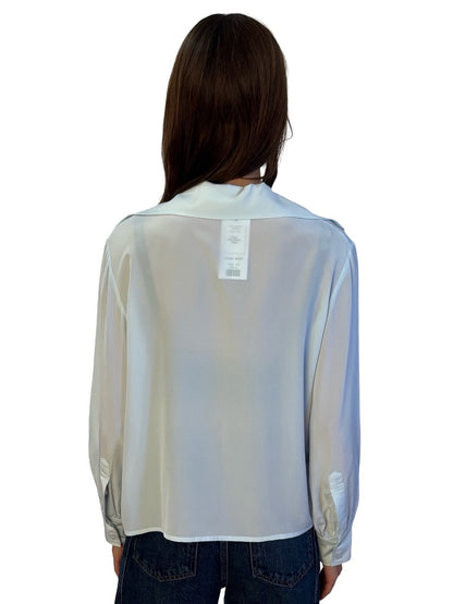 Scanlan Theodore Blue Silk Sheer Shirt. Size: 10