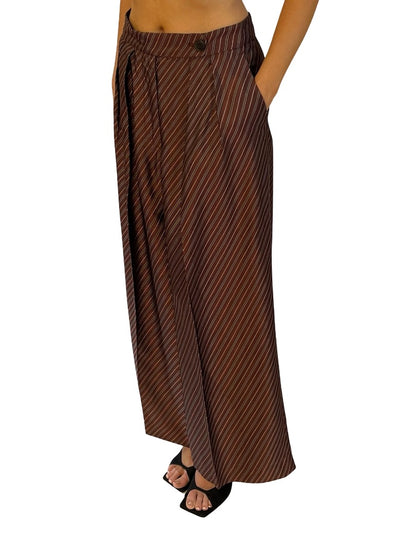 Dries Van Noten Bordeaux Pamplona Wide Leg Pants. Size: 34