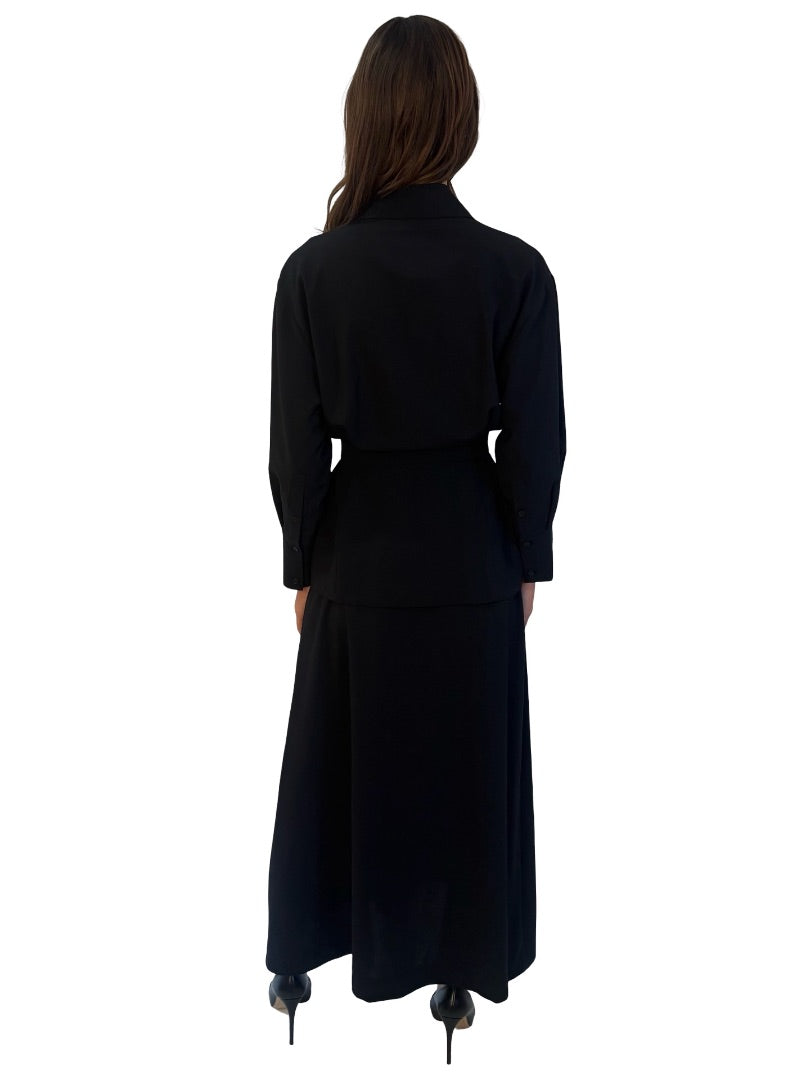 Camilla & Marc Black Shirt Dress w/ Skirt Overlay. Size: 6