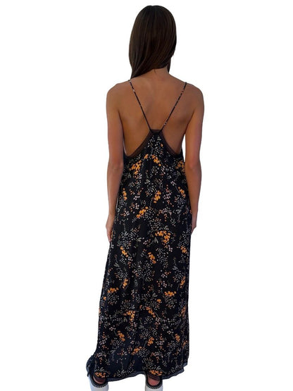 Zadig & Voltaire Black/Multi 'Rusty Spark Flowers' Lace Trim Dress. Size: S