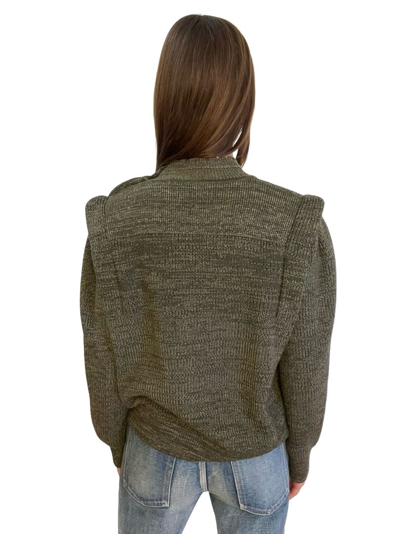 Isabel Etoile Marant Dark Green Shoulder Pad Knit. Size: 38