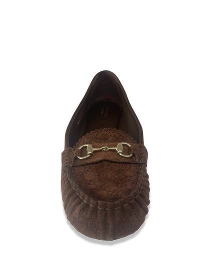 Gucci Brown Suede Horsebit Loafers. Size: 40.5