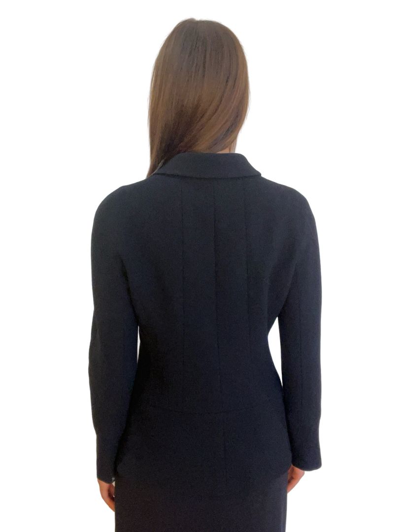 Chanel Black Zip Up Jacket. Size: 42