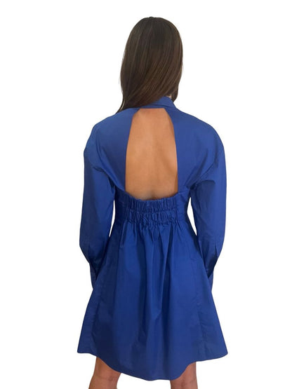 Scanlan Theodore Blue Cut-Out Shirt Dress. Size: 10