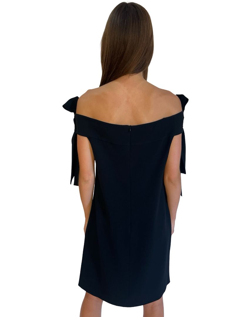 Tibi Black Shoulder Tie Dress. Size: 6