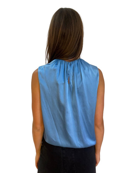 Scanlan Theodore Blue Silk Sleeveless Blouse. Size: 10