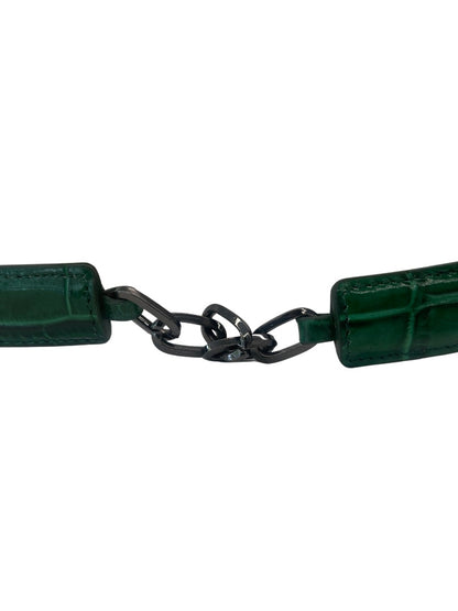 Estilo Emporio Green Croc Leather Belt. Size: L