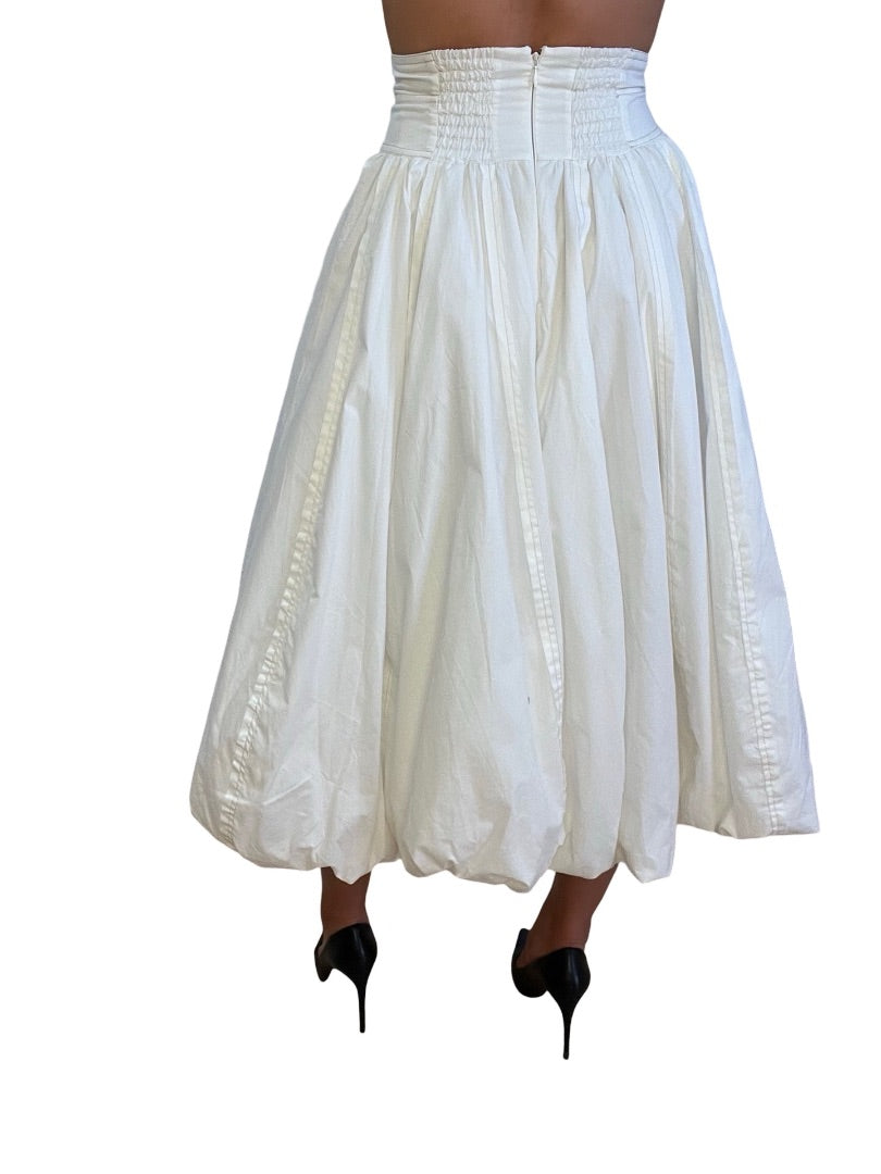 Aje White Long Bubble Skirt. Size: 6