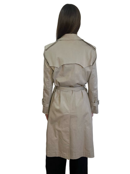 Zadig & Voltaire Beige Frayed Hem Double Breasted Trench. Size: XS