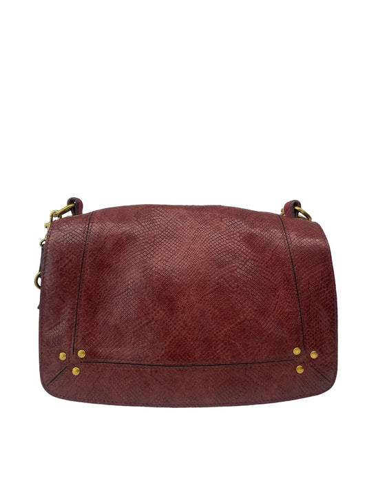 Jerome Dreyfuss Red-Brown Bobi Leather Crossbody Bag. Size: Medium