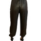 Saint Laurent Black Shine Textured Pants. Size: 36