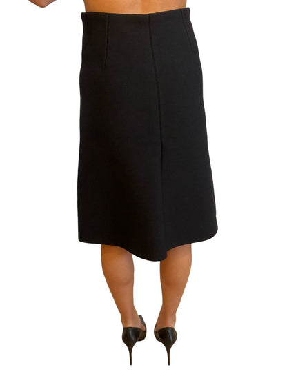 Scanlan Theodore Black Crepe Knit Flare Skirt. Size: S