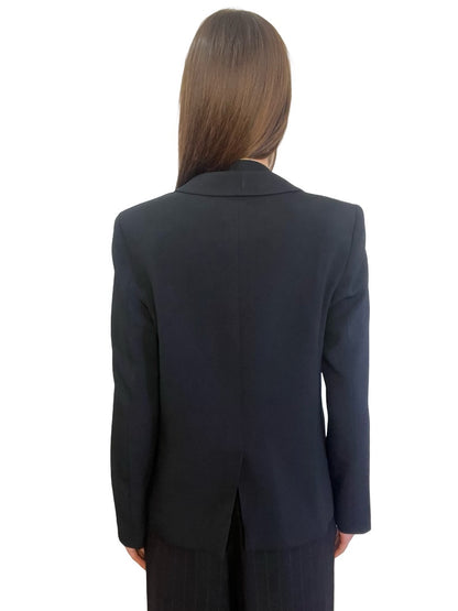 Polo Ralph Lauren Navy Embroidered Pocket Blazer. Size: 6