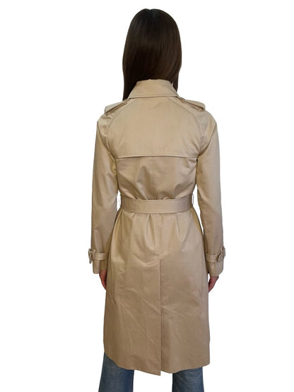 A.P.C Tan 'Greta' Trench Coat. Size: 34