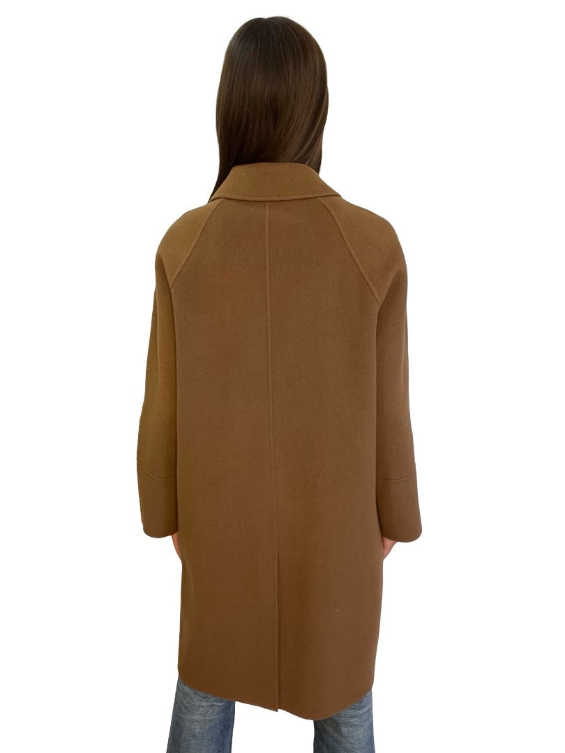 Lee Mathews Brown Wool/ Cashmere Blend Coat. Size: L