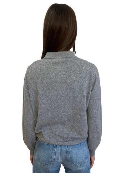 Blaze Milano Grey Wool/Cashmere Longsleeve W Gold Buttons. Size: 2