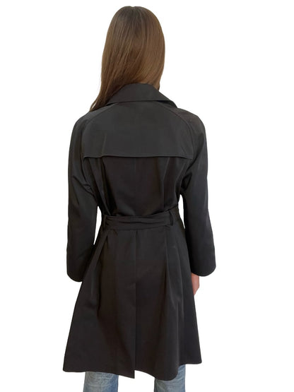 MaxMara Studio Black Belted Trench Coat. Size: 16