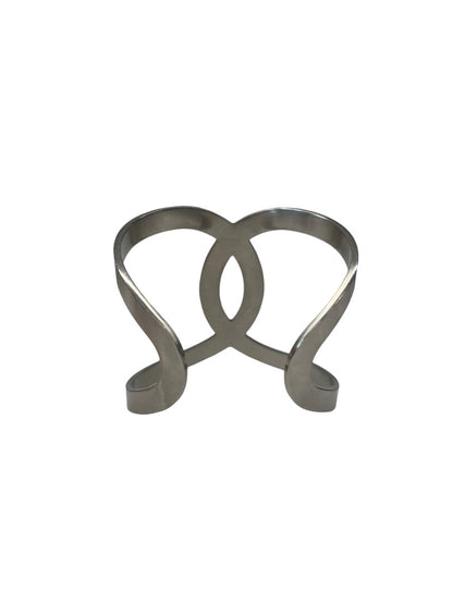 Chanel Silver CC Curve Cuff Bracelet. Size: OS