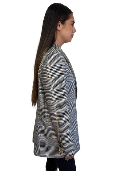Anine Bing Neutral Madeleine Houndstooth Blazer. Size: M