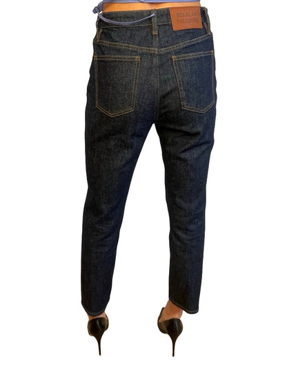 Scanlan Theodore Dark Blue High Rise Tapered Leg Jeans. Size: 25