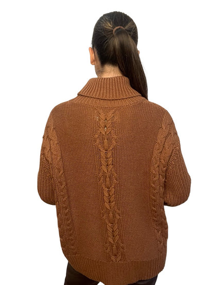 Victoria & Woods Brown Turtleneck Knit Sweater. Size: 0