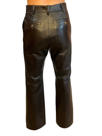 Gucci Black Leather Trousers. Size: 40