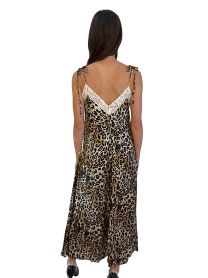 Beatrice Leopard Lace Dress. Size: S