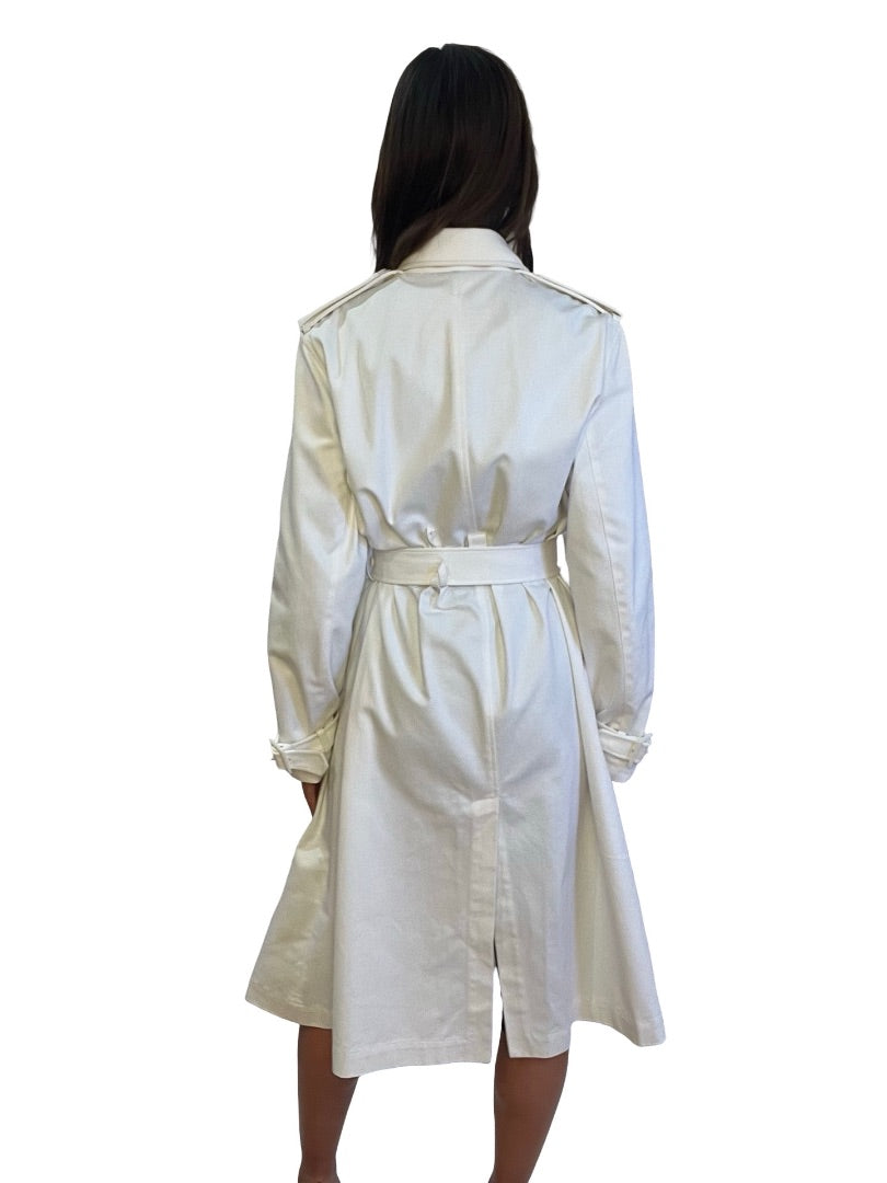 Scanlan Theodore White Cotton Trench Coat. Size: 12