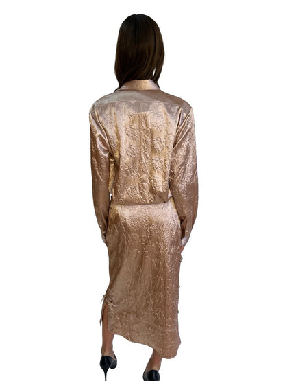 Acne Studios Pink Embossed Rose Oversized Blouse & Skirt Set. Size: 36 & 38