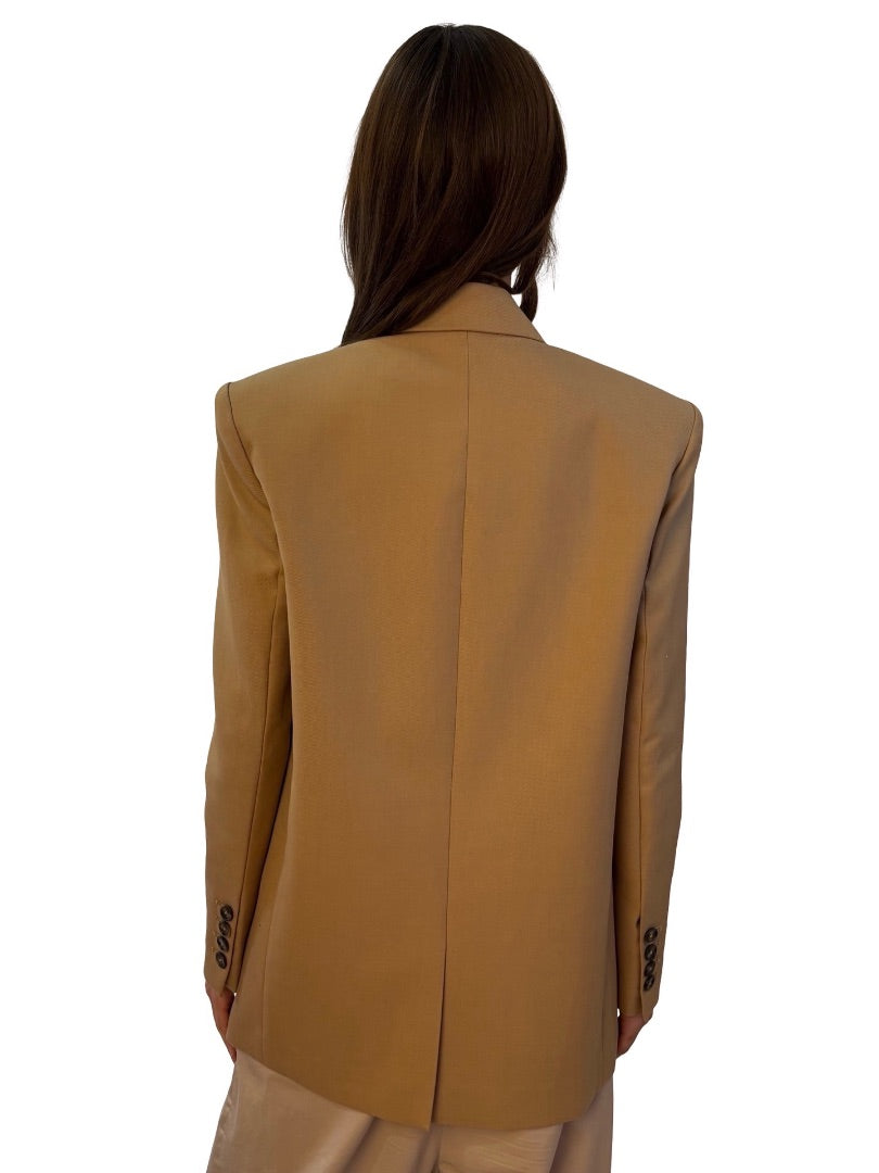 LEDORE Camel Wool Blend Ophelia Blazer. Size: 2