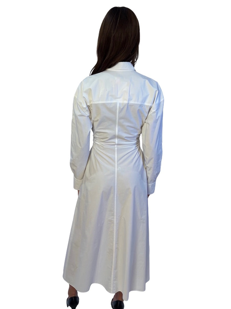Scanlan Theodore White Waist Cutout Maxi Shirt Dress. Size: 8