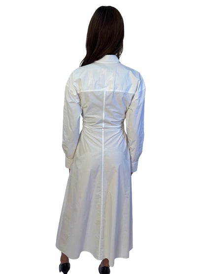 Scanlan Theodore White Waist Cutout Maxi Shirt Dress. Size: 8